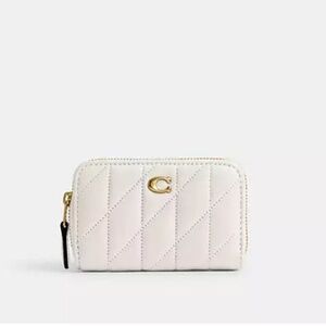 Coach Small Zip Around Card Case With Pillow Quilting Wallet
